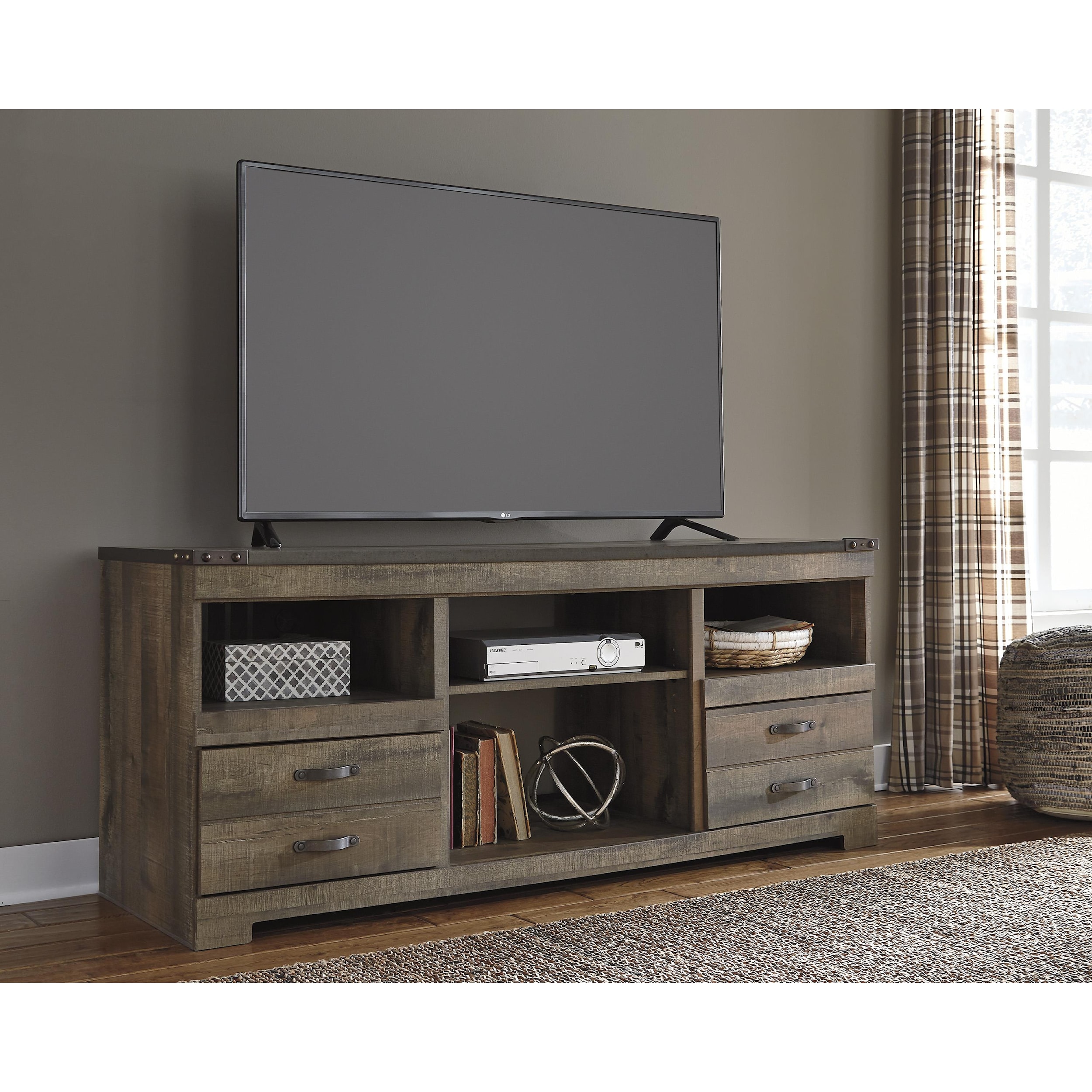 Ashley Signature Design Trinell W446 68 Rustic Large Tv Stand With